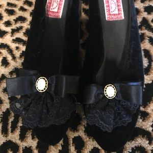 Adorable Lace and Velvet Slippers
